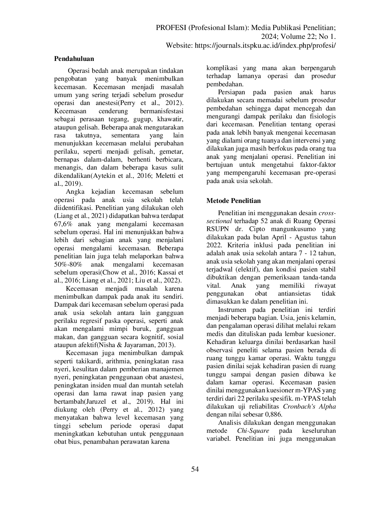 JURIS Faktor Faktor yang Mempengaruhi Kecemasan Pre Operasi pada Anak Usia Sekolah