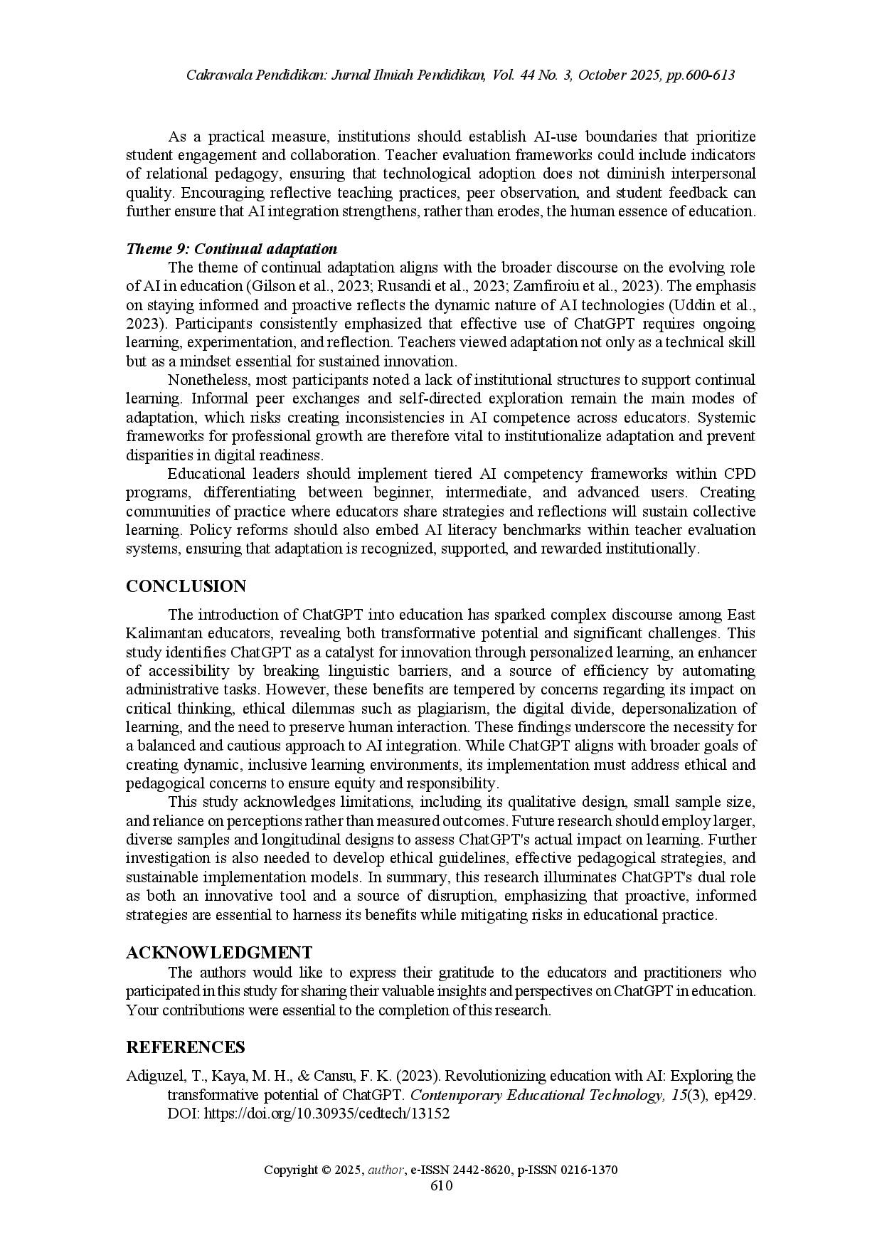 juris Unlocking the potential Transformative applications of generative AI in East Kalimantan s educational landscape