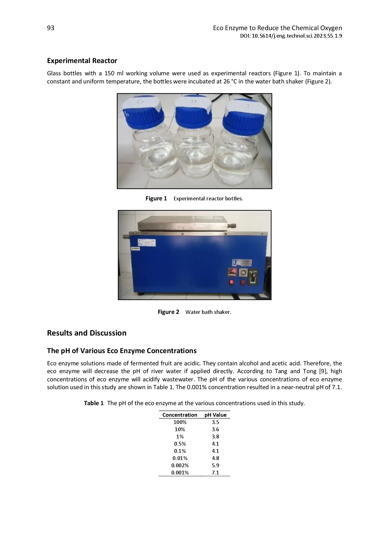 juris Applying Eco Enzyme to Reduce Chemical Oxygen Demand COD Content of Artificial River Water