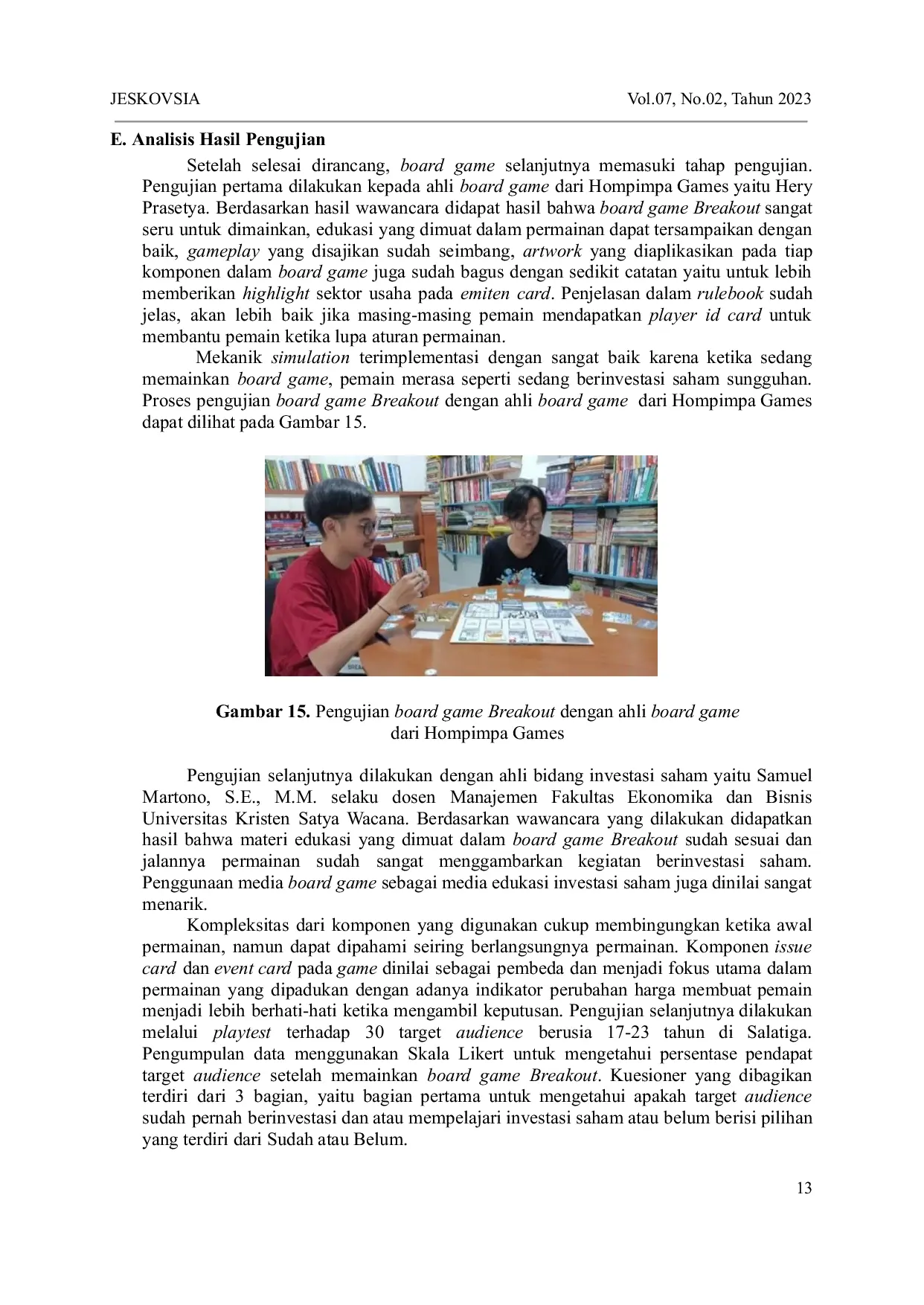JURIS Breakout Board Game Design as an Educational Media for News Analysis in Stock Investing