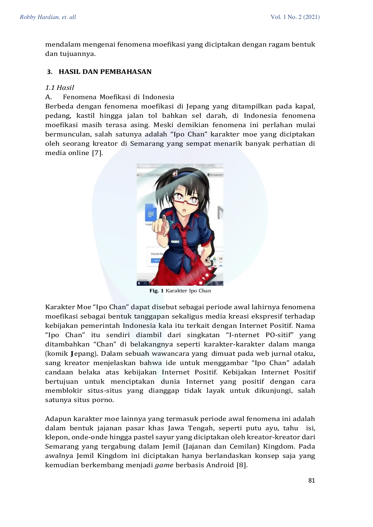 JURIS Moefikasi Fenomena Visual Culture Jepang Sebagai Media Kreasi Ekspresif Di Indonesia