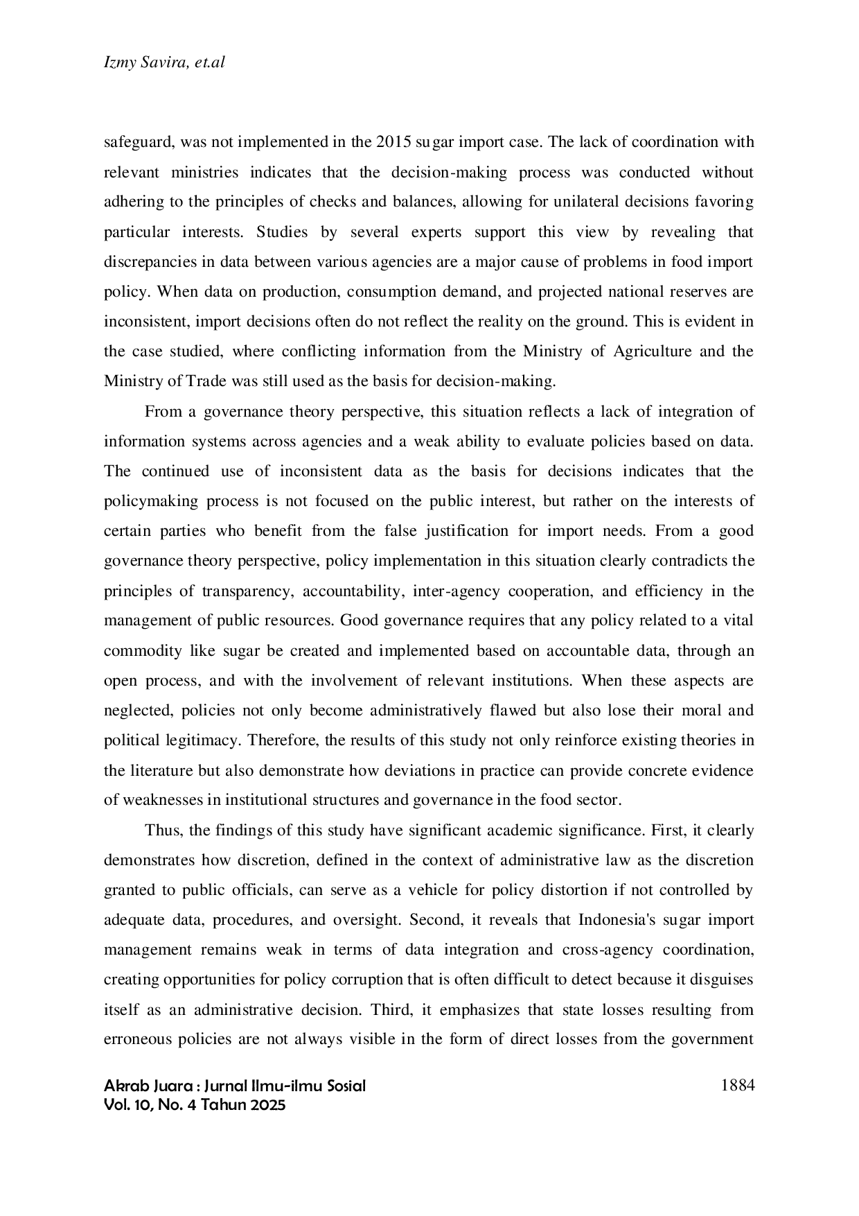 JURIS Procedural Deviations and State Losses in the Abuse of Authority in the 2015 Sugar Import Policy