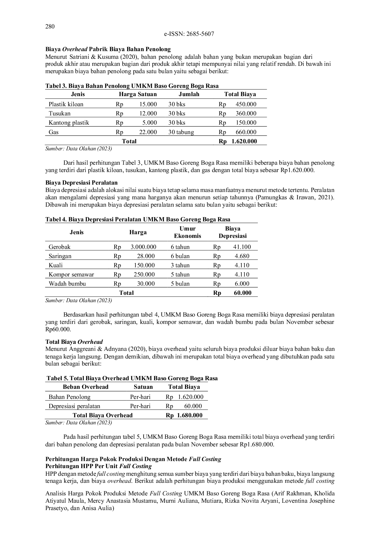 JURIS ANALISIS HARGA POKOK PRODUKSI METODE FULL COSTING UMKM BASO GORENG BOGA RASA