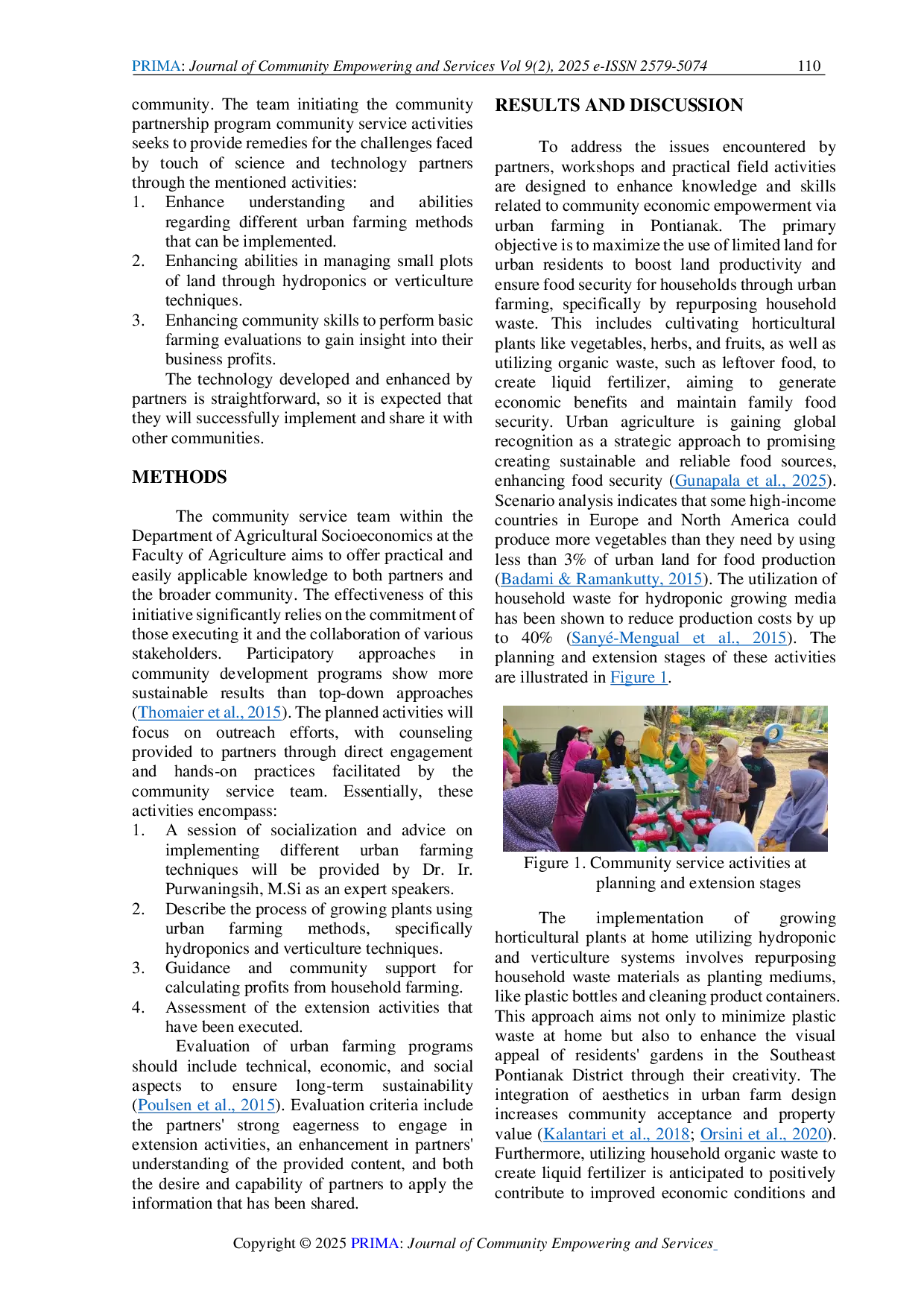 JURIS Community Economic Empowerment Using Urban Farming in Pontianak