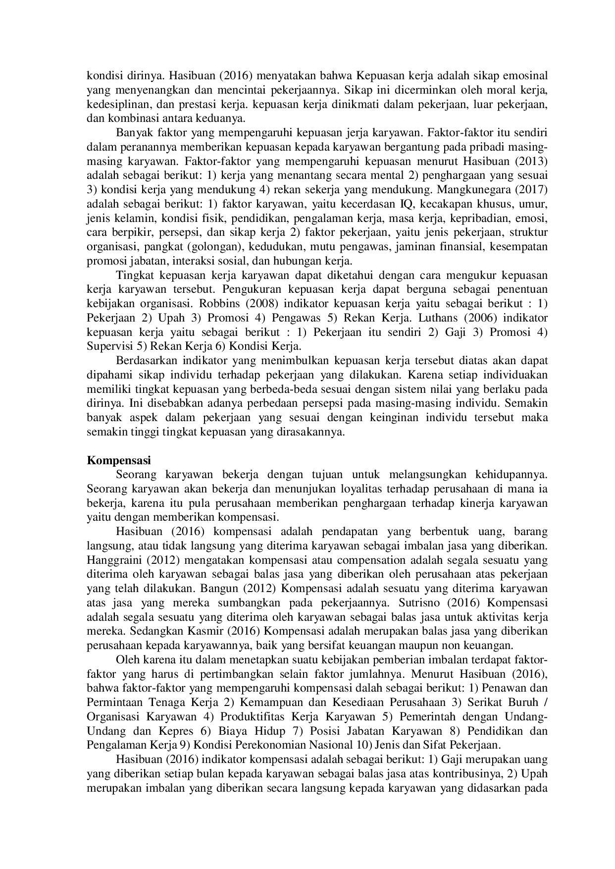 JURIS Pengaruh Kompensasi dan Lingkungan Kerja Terhadap Kepuasan Kerja pada PT Pelindo II Pelabuhan Panjang Lampung