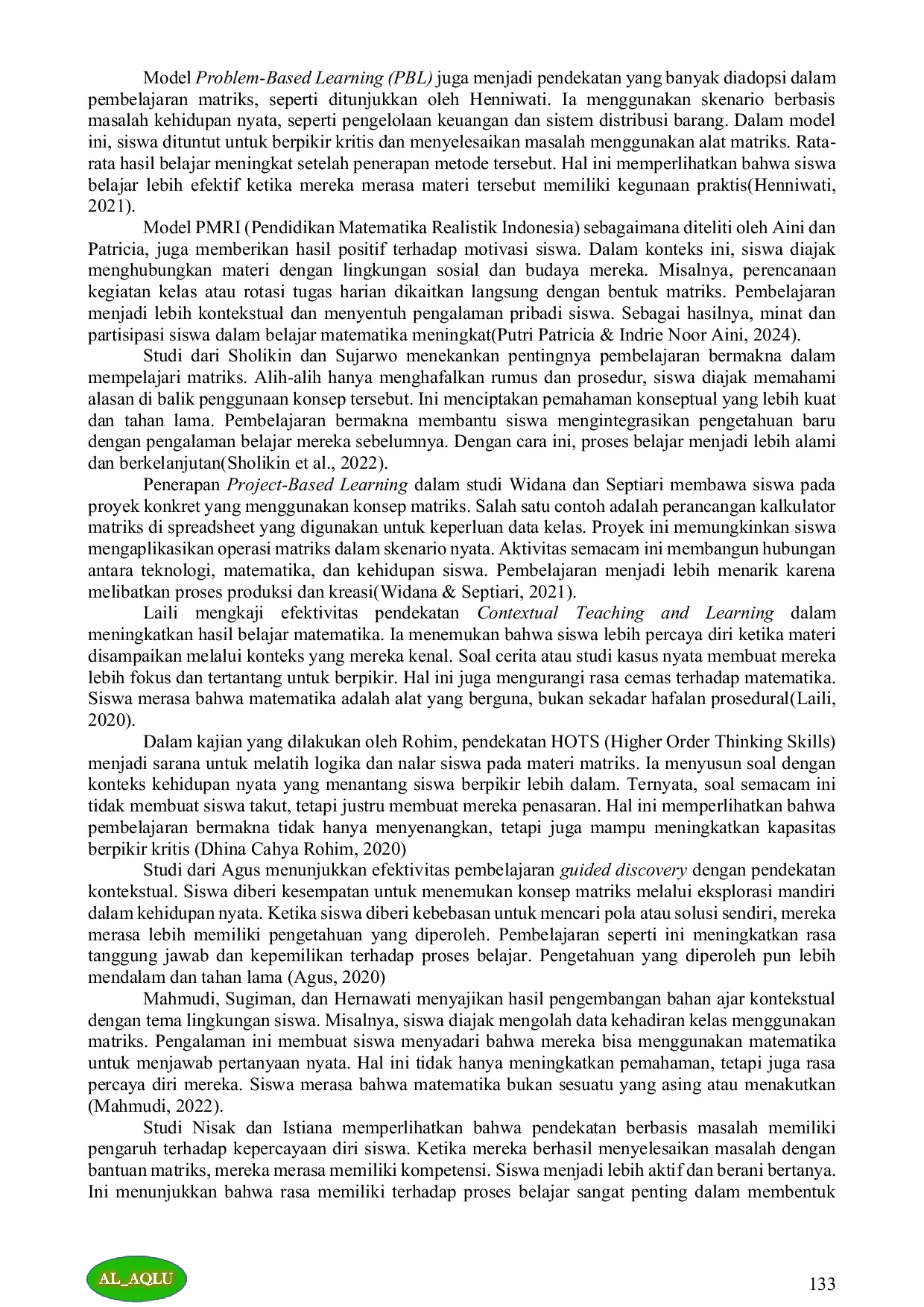 JURIS KAJIAN PENERAPAN MATRIKS DALAM KEHIDUPAN SEHARI HARI UNTUK MENINGKATKAN MOTIVASI BELAJAR A Literature Review on the Application of Matrices in Daily Life to Enhance Learning Motivation