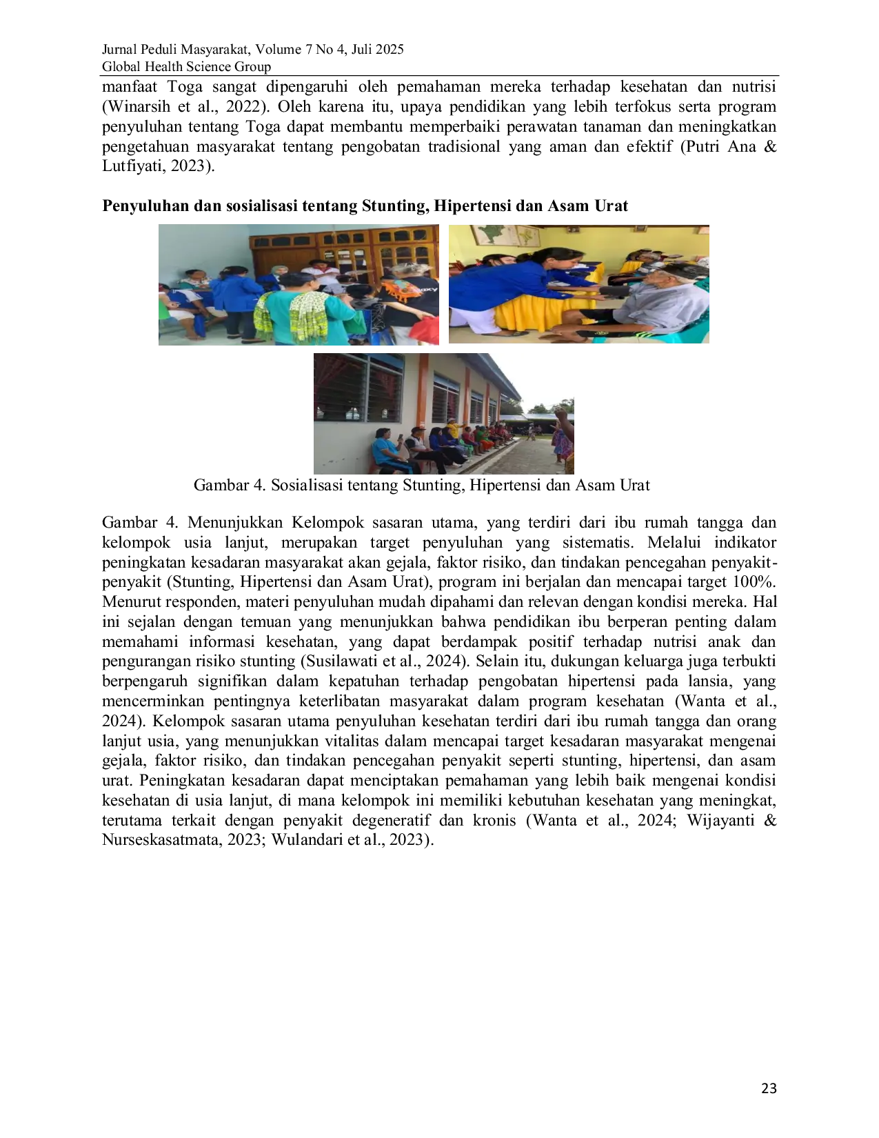 JURIS Penguatan Kemandirian Kesehatan Masyarakat Pedesaan melalui Metode KIE Berbasis Prioritas Kebutuhan