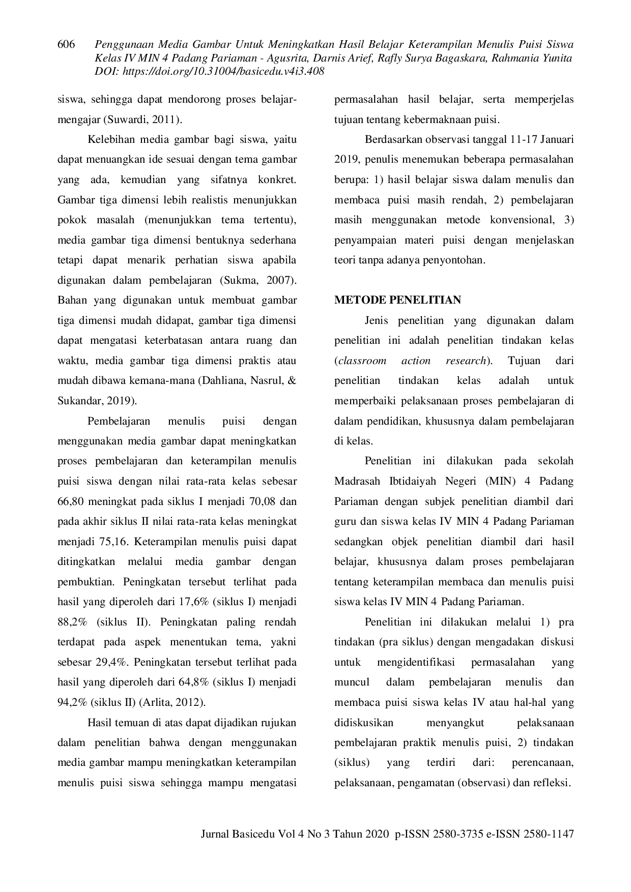 JURIS Penggunaan Media Gambar untuk Meningkatkan Keterampilan Menulis Puisi di Sekolah Dasar