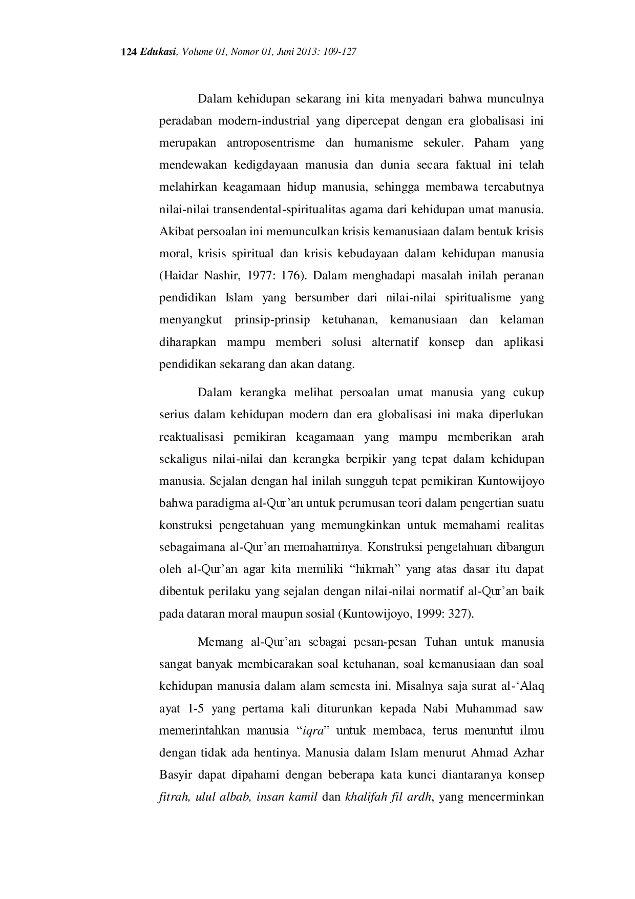 juris Aktualisasi Pendidikan Islam Suatu Upaya Membangun Paradigma Integral