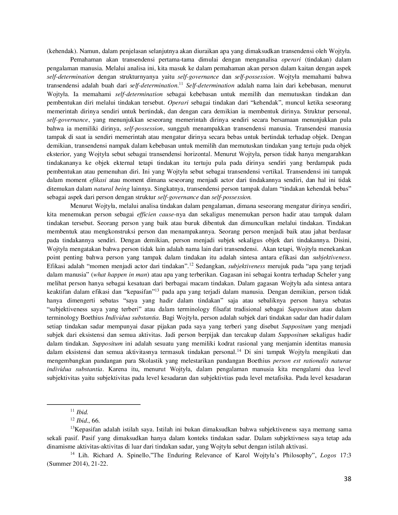 JURIS Transendensi Pribadi Manusia Menurut Karol Wojtyla