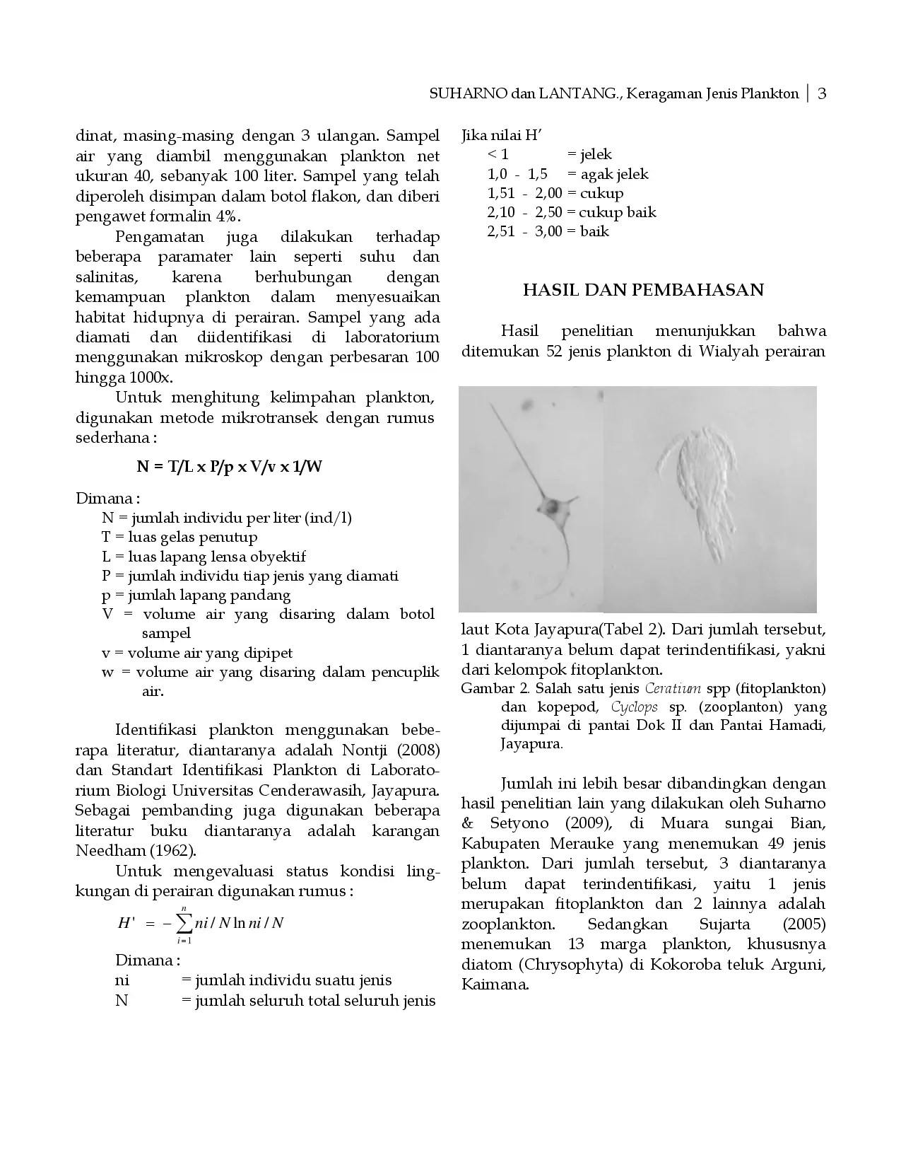 juris Keragaman Jenis Plankton Di Perairan Laut Kota Jayapura Papua