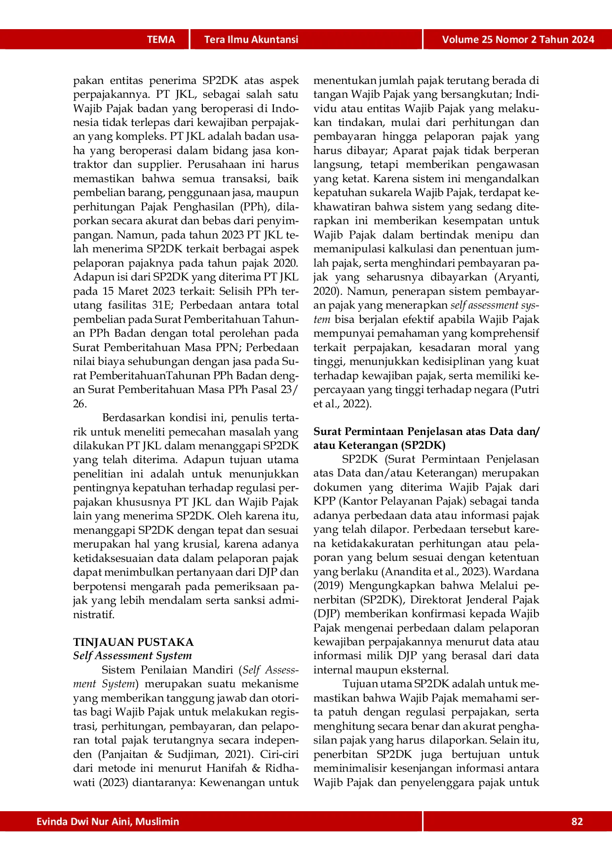 JURIS Analisis Selisih PPh Terutang Ekualisasi Pembelian dan Biaya Sehubungan dengan Jasa dalam Menanggapi SP2DK