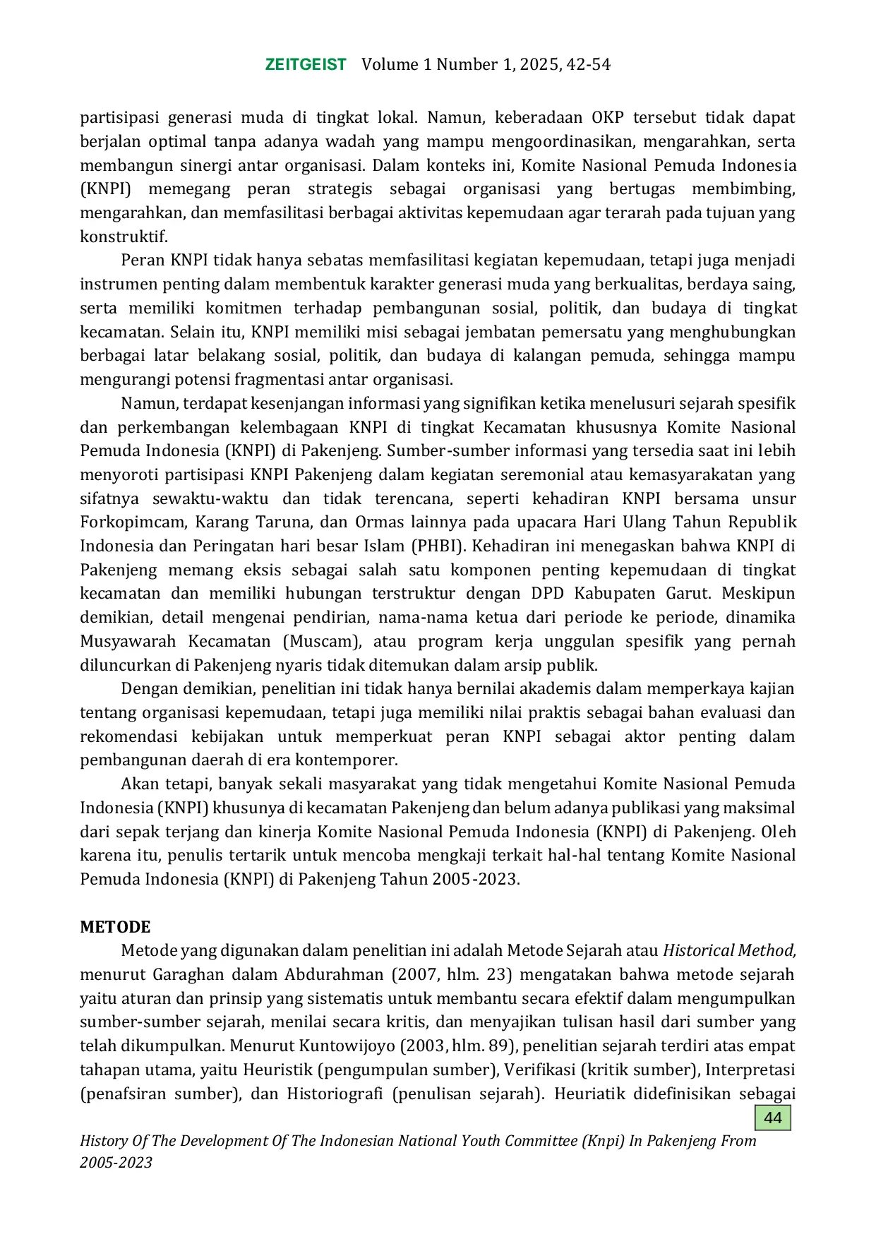 JURIS Sejarah Indonesia Knpi Di Pakenjeng Tahun 2005 2023 Perkembangan Komite Nasional Pemuda