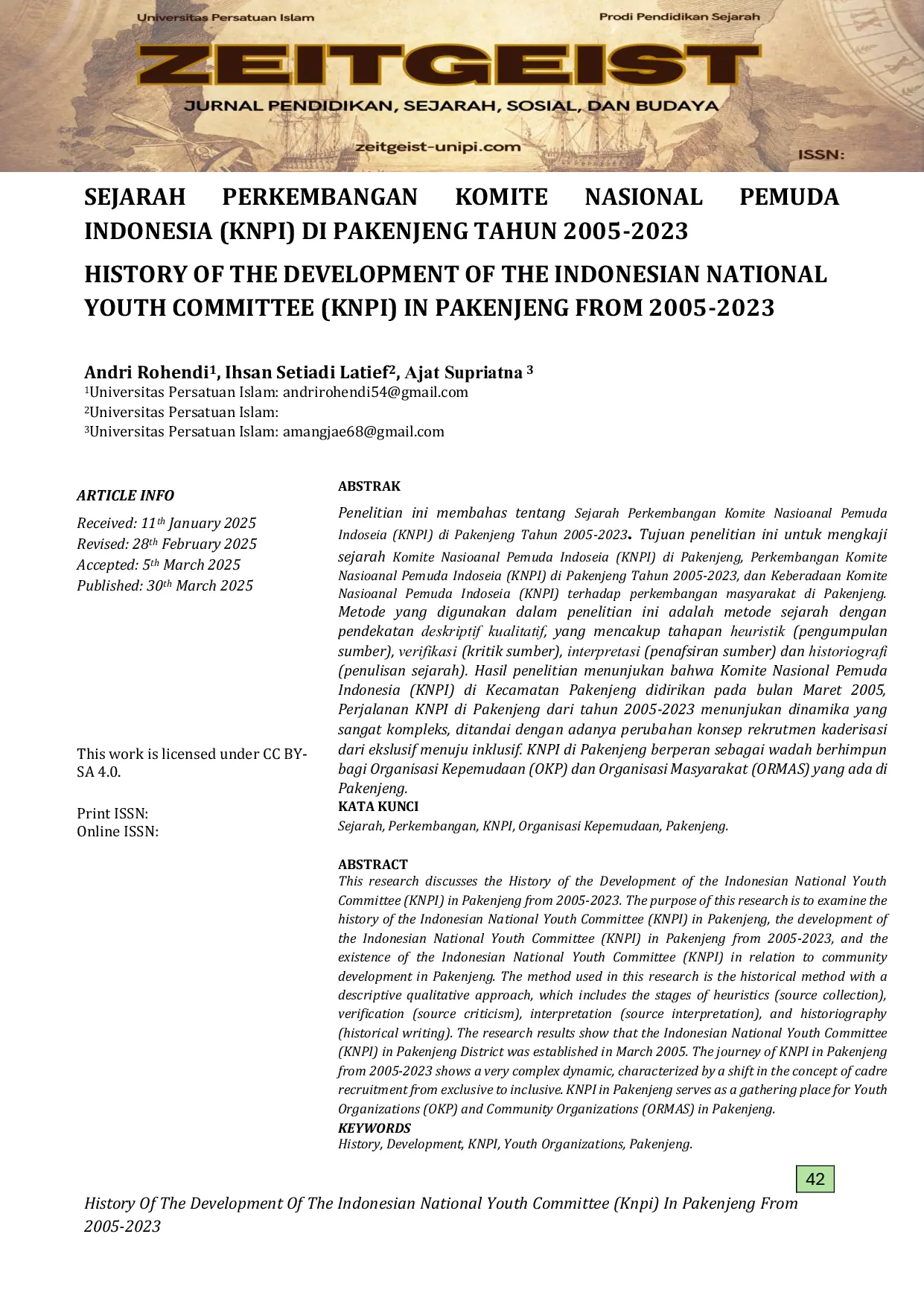 JURIS Sejarah Indonesia Knpi Di Pakenjeng Tahun 2005 2023 Perkembangan Komite Nasional Pemuda