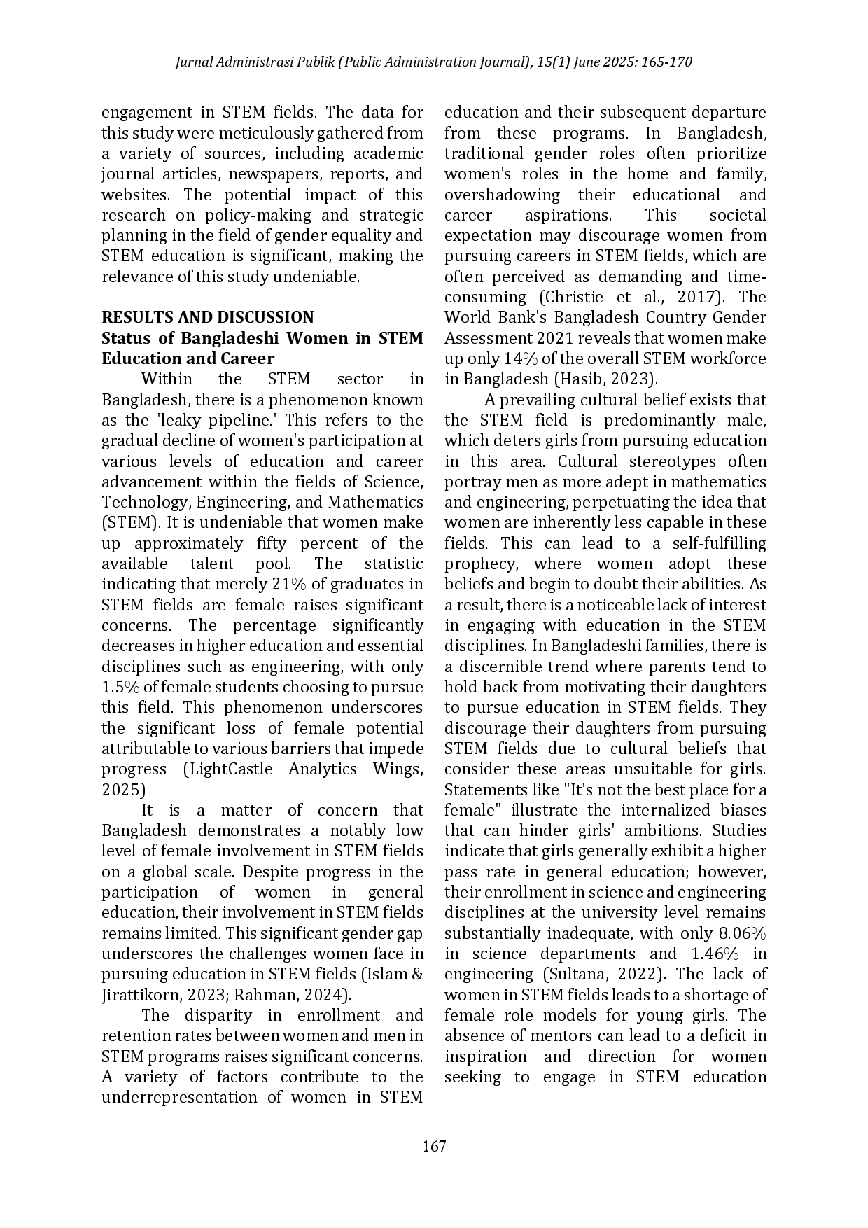 juris Women s Engagement in STEM Fields in Bangladesh Trends Obstacles and Strategies