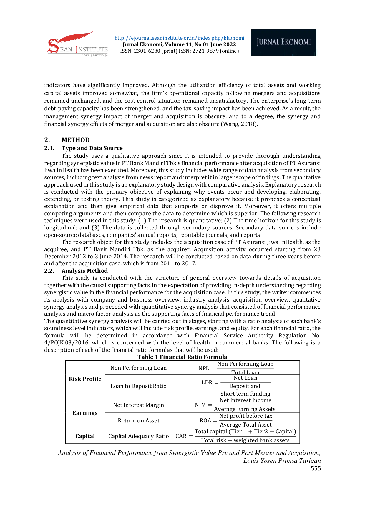 JURIS Analysis of Financial Performance from Synergistic Value Pre and Post Merger and Acquisition