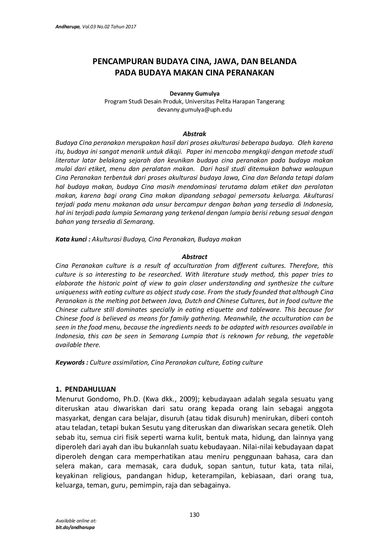 JURIS Pencampuran Budaya Cina Jawa dan Belanda pada Budaya Makan Cina Peranakan