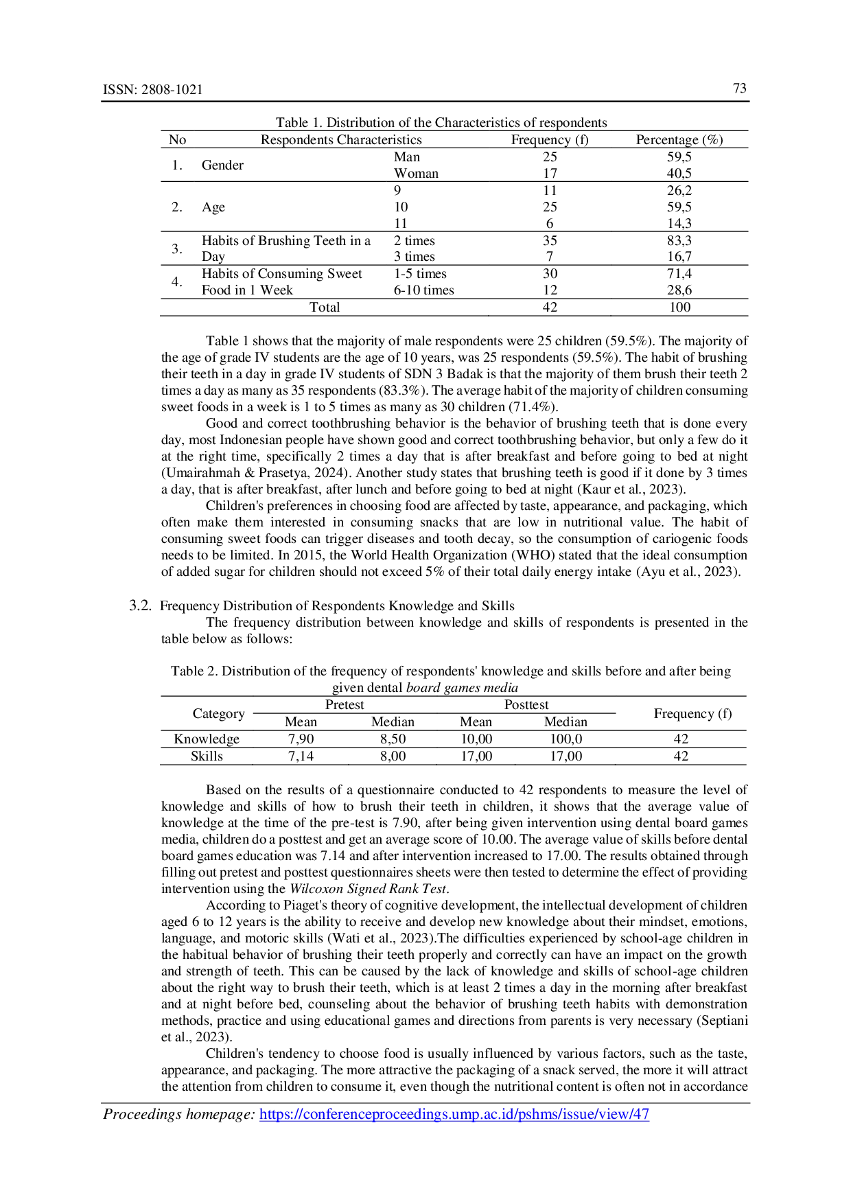 JURIS The Effect of Dental Board Games Media on Children s Knowledge and Skills in Teeth Brushing