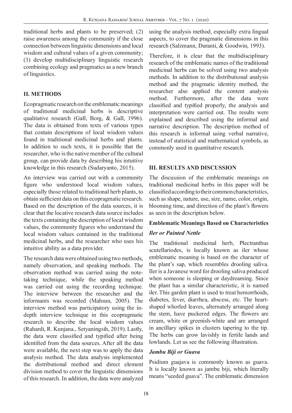 JURIS On Emblematic Meanings of Traditional Medicinal Herbs Local Wisdom Values in the Perspective of Culture Specific Ecopragmatics