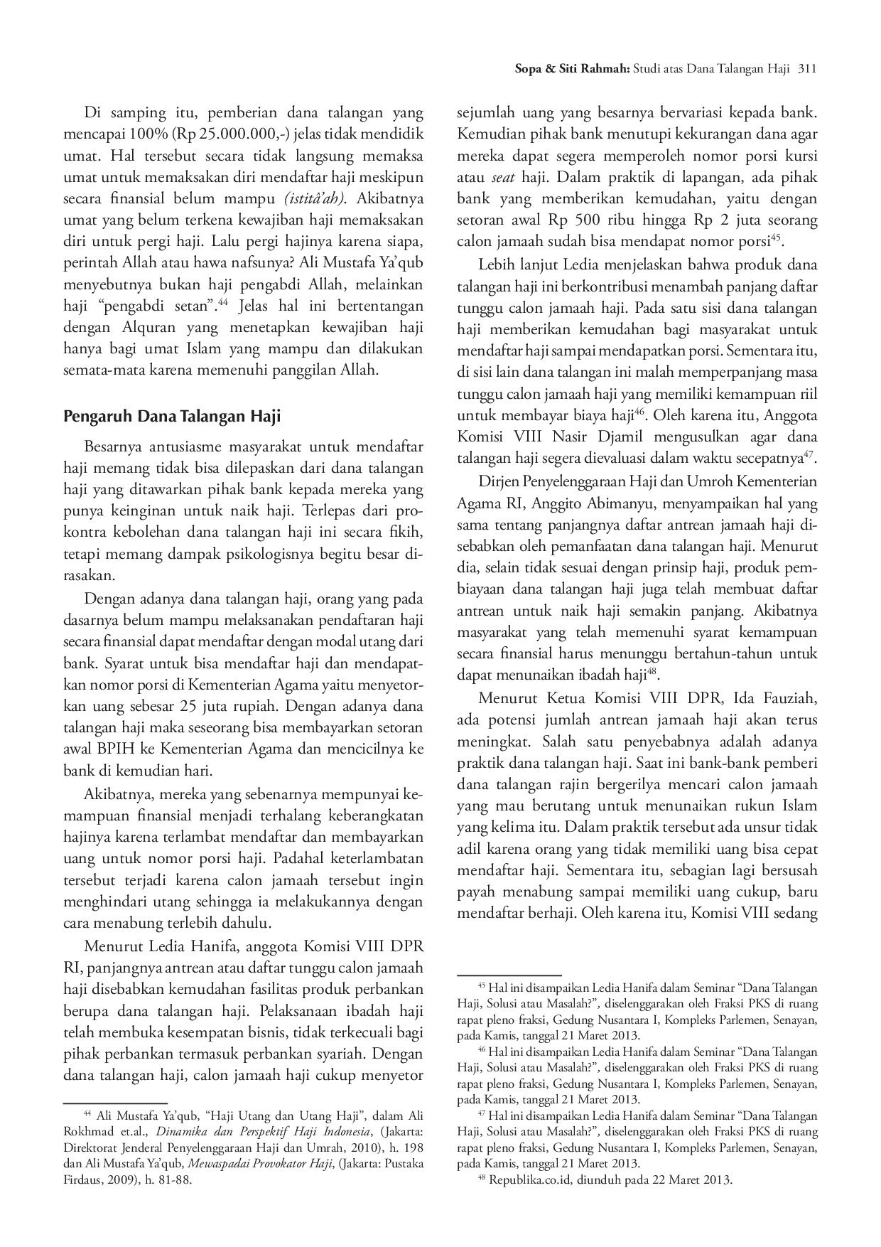 juris Studi Evaluasi atas Dana Talangan Haji Produk Perbankan Syariah di Indonesia