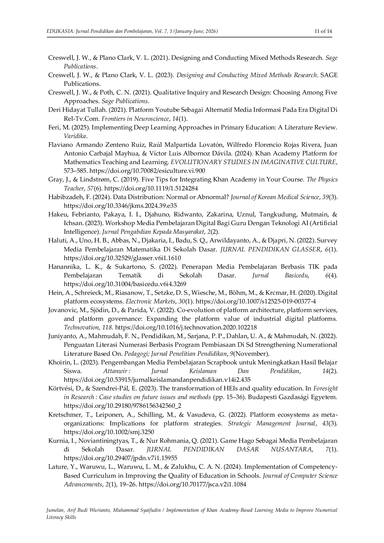 JURIS Implementation of Khan Academy Based Learning Media to Improve Numerical Literacy Skills