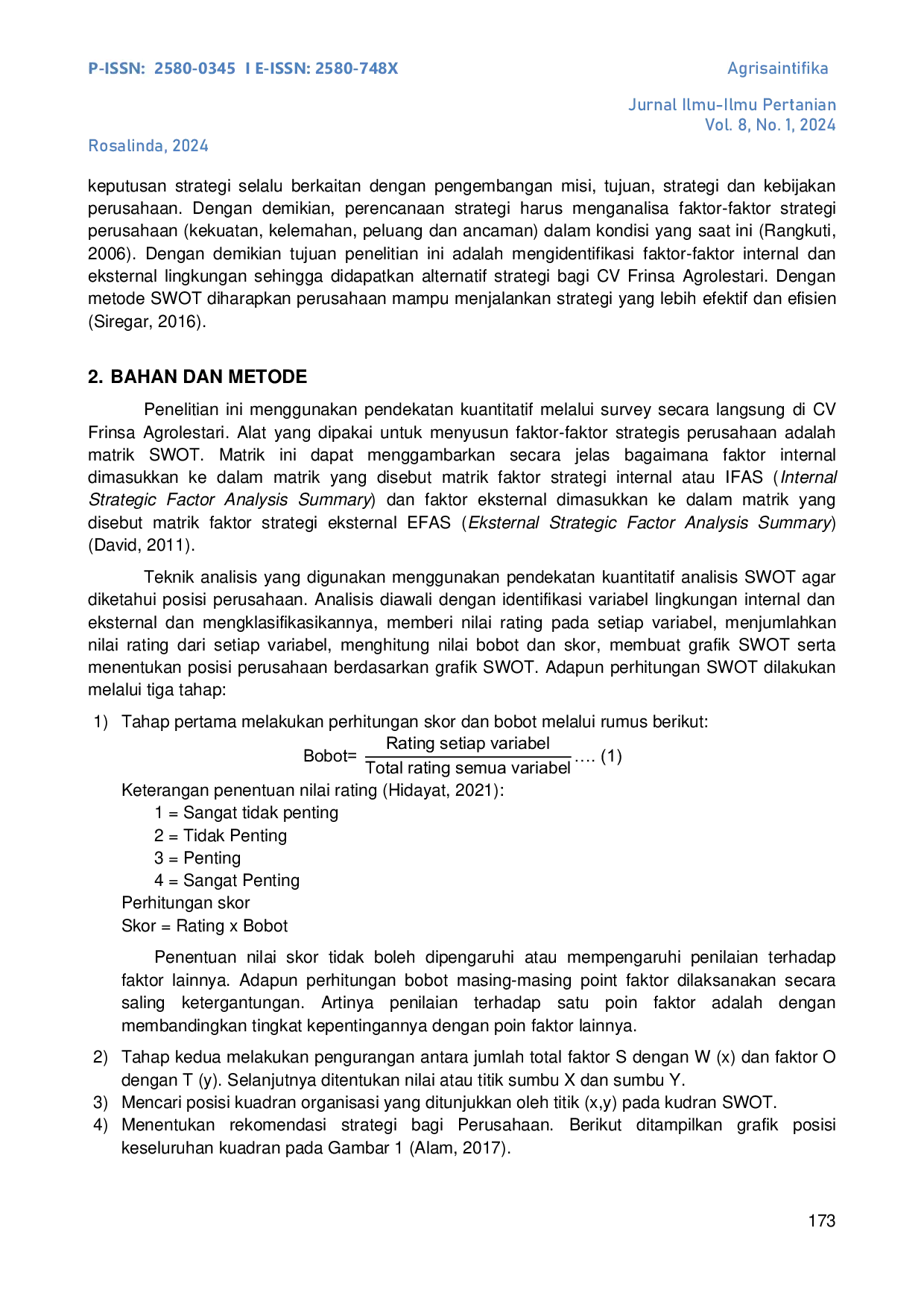 JURIS Analysis SWOT of Coffee at Cv Frinsa Agrolestari