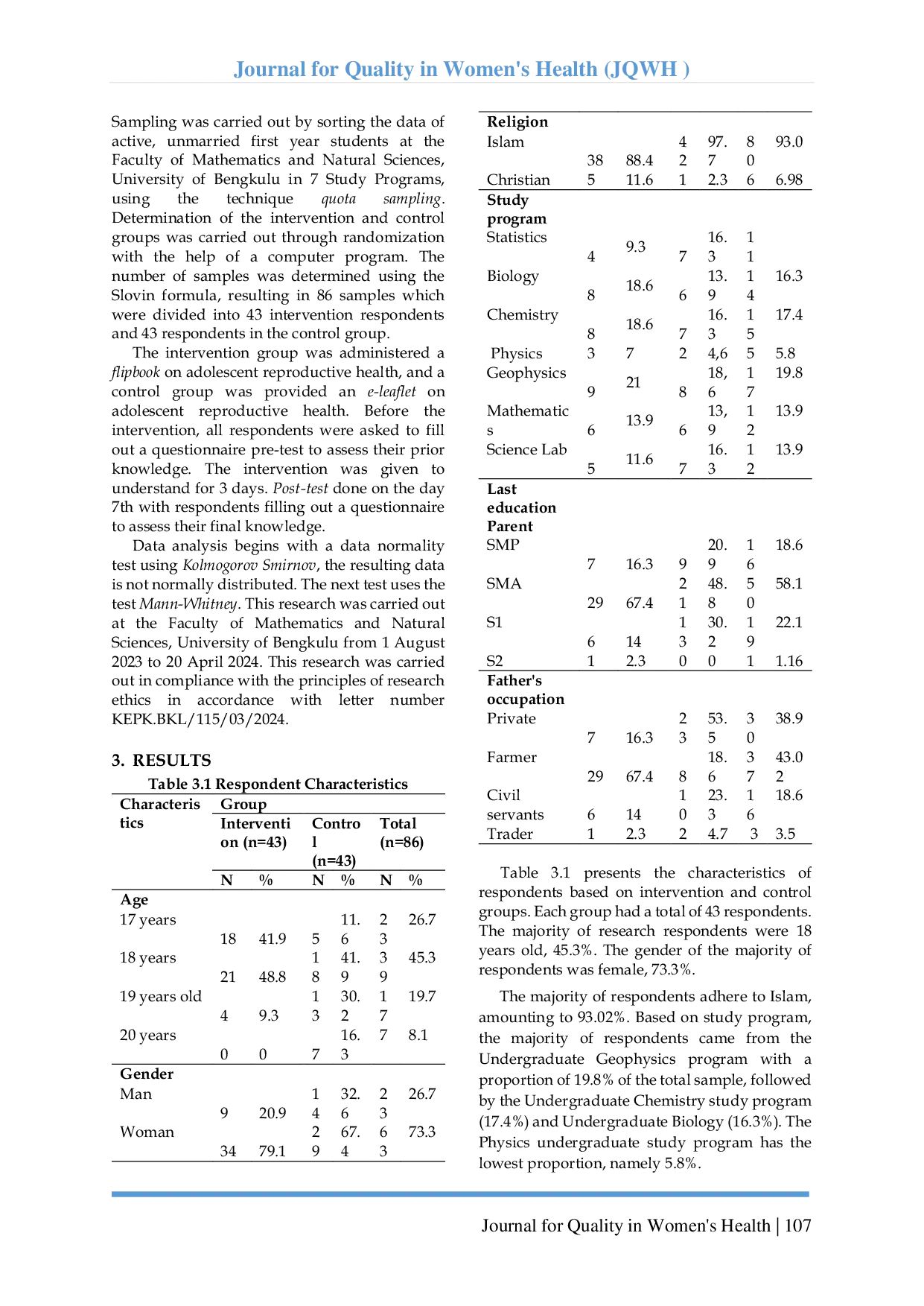 JURIS The Effect Of Using Educational Media Flipbook For Adolescent Reproductive Health On Knowledge Of Sexuality In Students At The Faculty Of Mathematics And Natural Sciences Bengkulu University