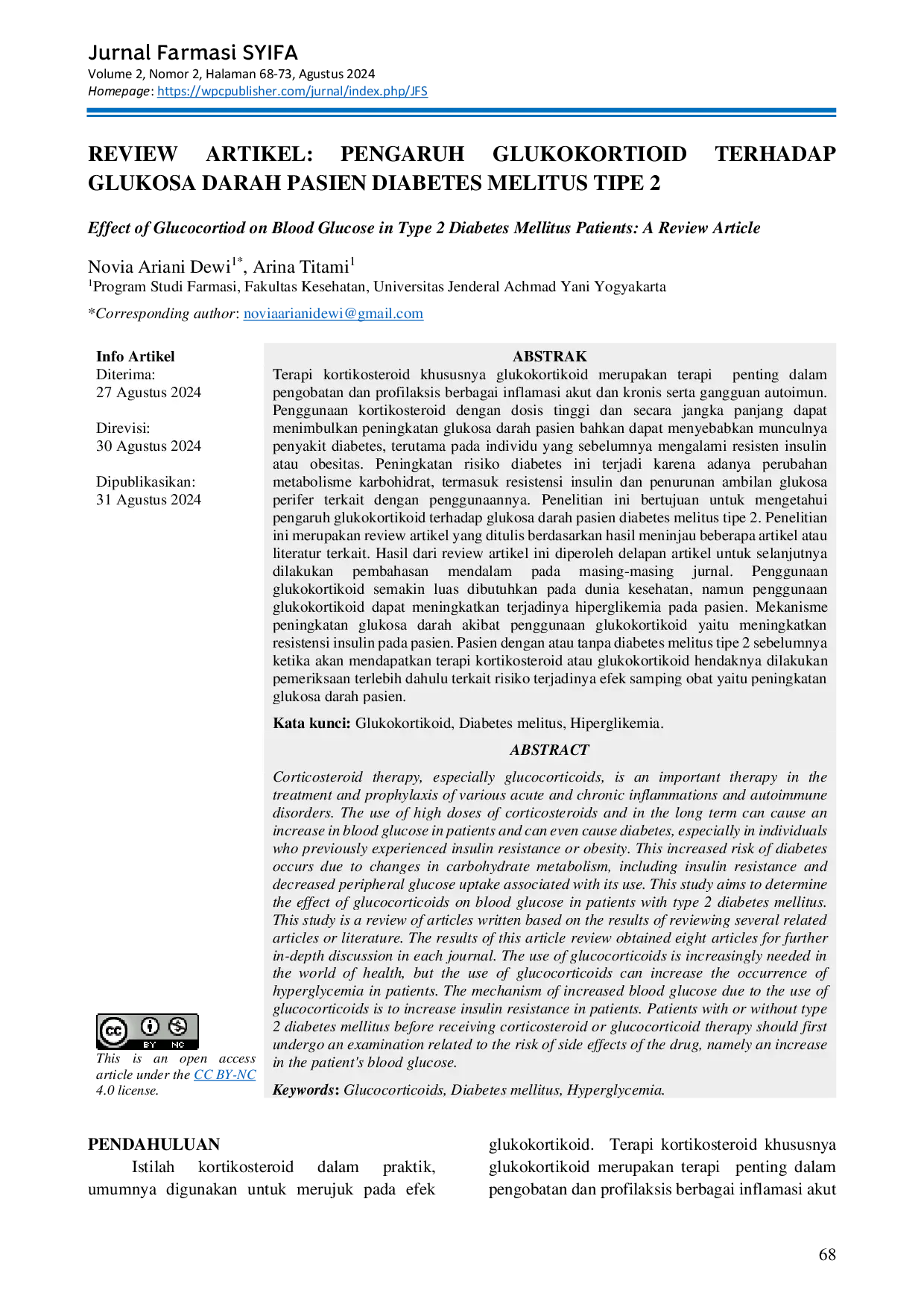 JURIS Review Artikel Pengaruh Glukokortioid Terhadap Glukosa Darah Pasien Diabetes Melitus Tipe 2