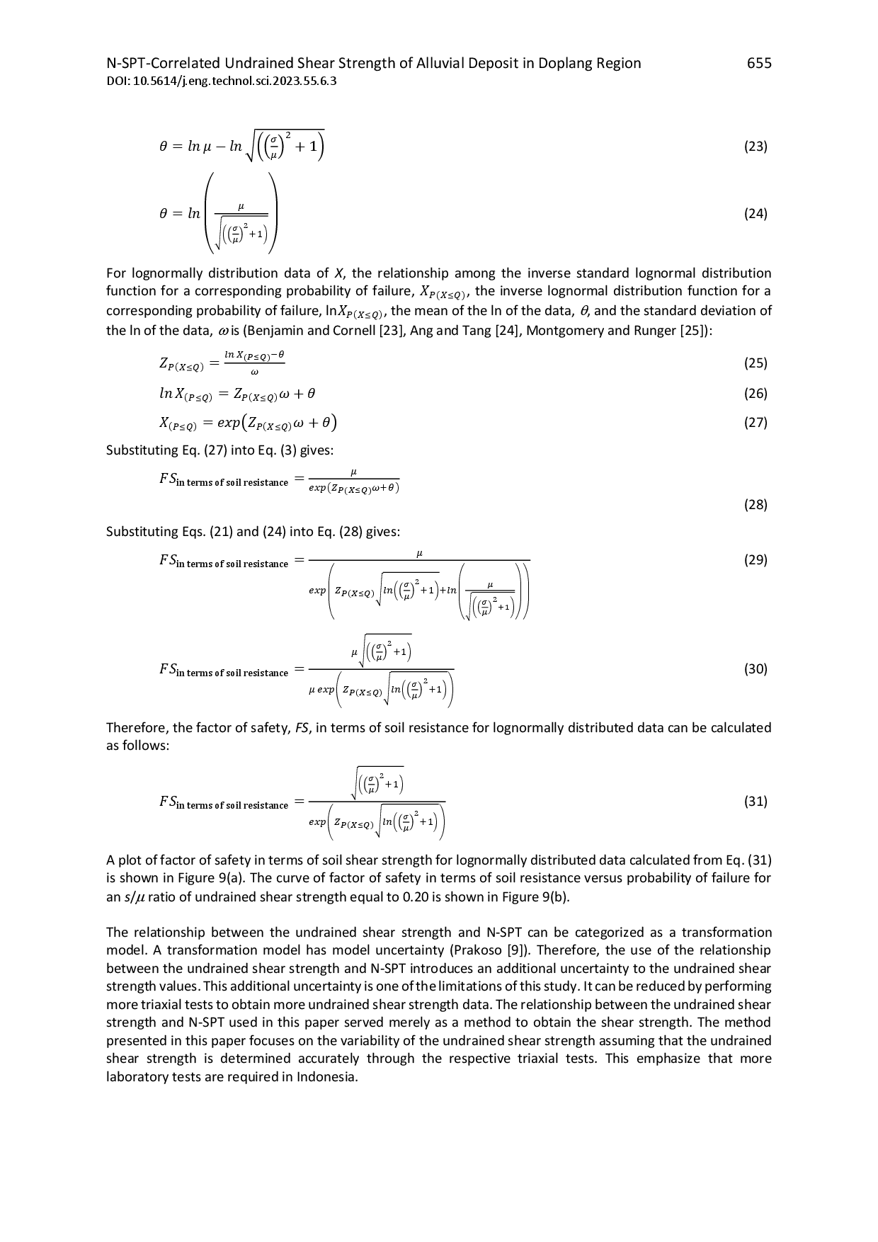 juris Variability of N SPT Correlated Undrained Shear Strength of Alluvial Deposit in Doplang Region Central Java Indonesia