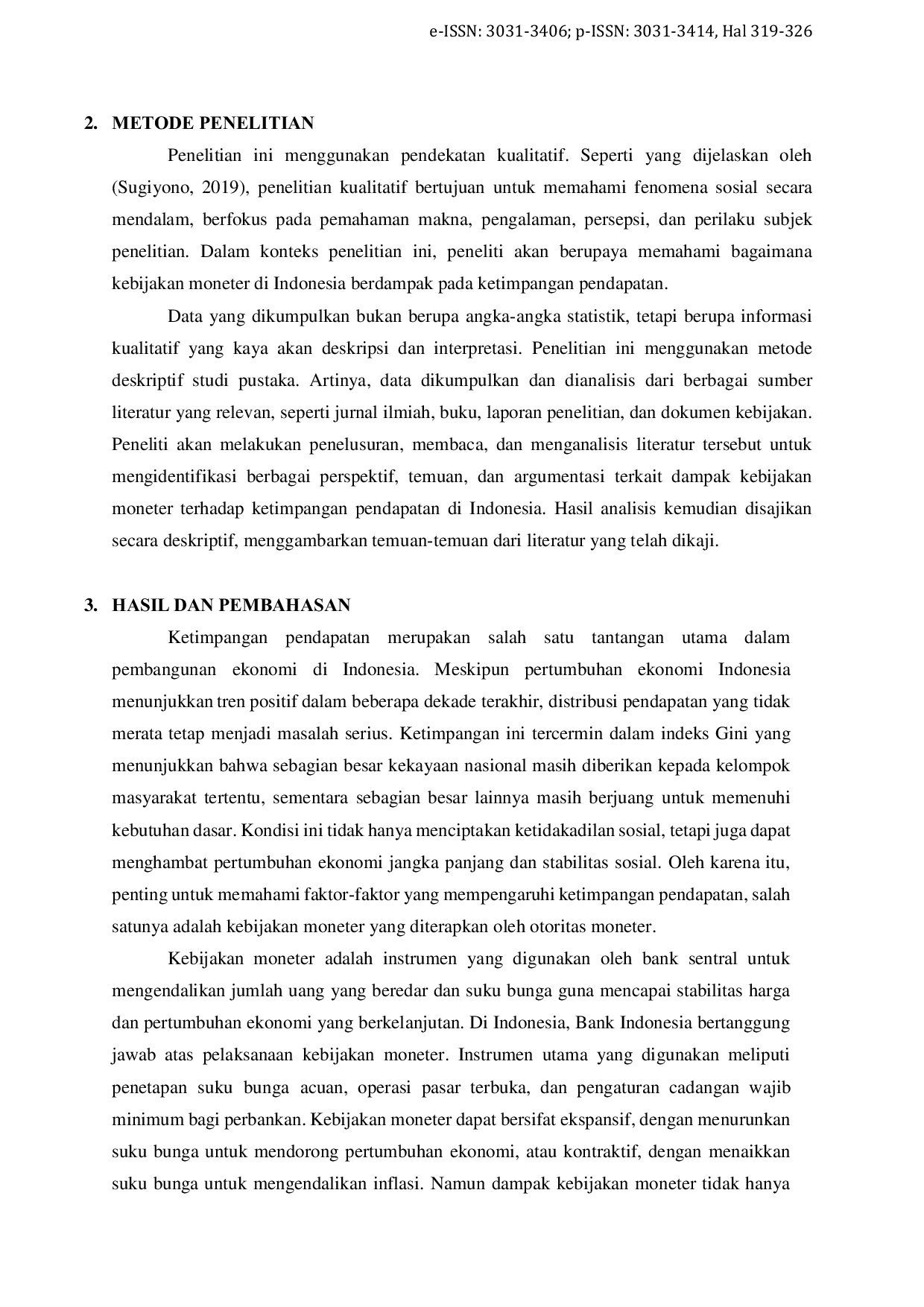 JURIS Dampak Kebijakan Moneter terhadap Ketimpangan Pendapatan di Indonesia