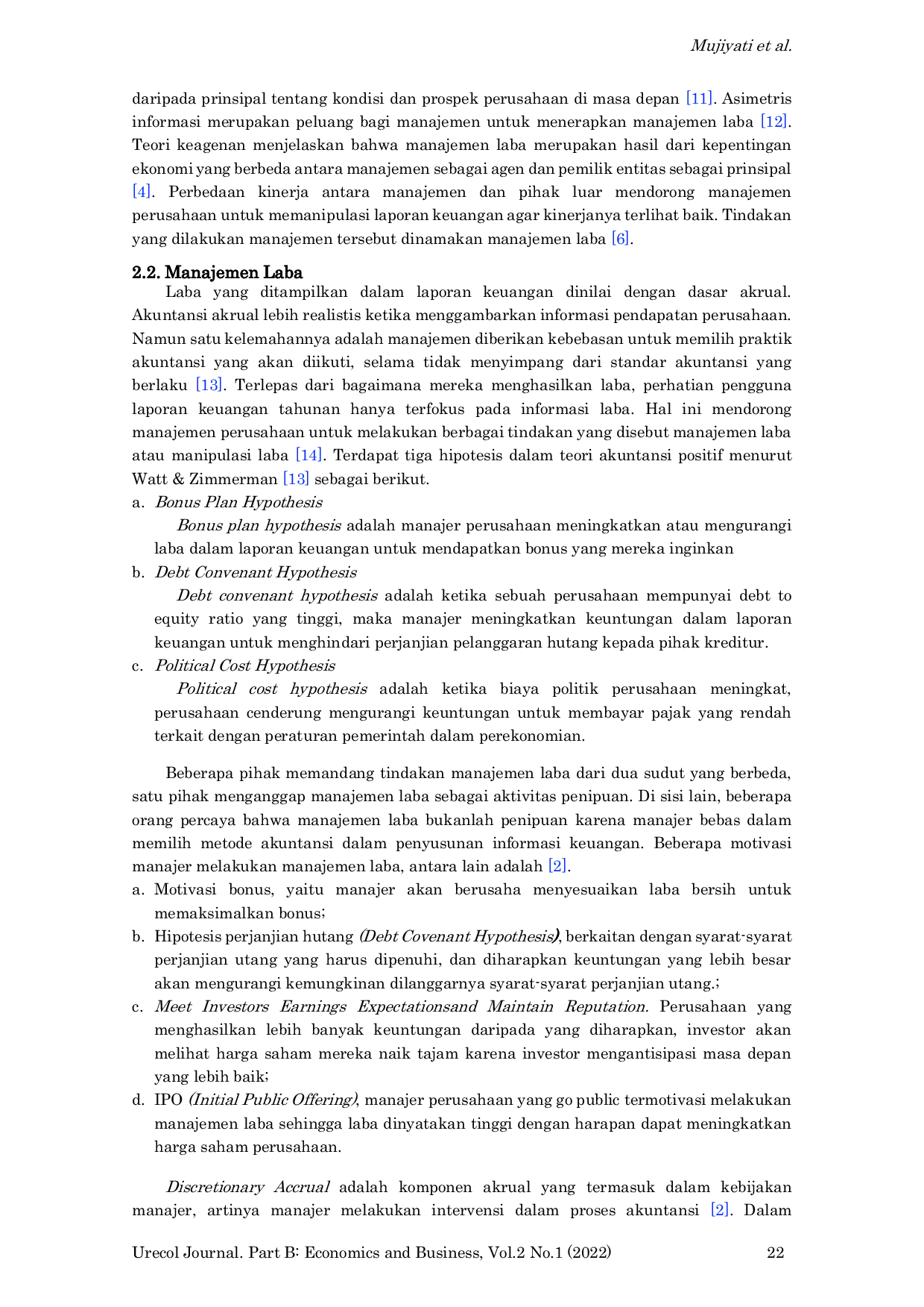 JURIS The Affect Factors of Earning Management Case Study on Manufacturing Companies Listed on IDX