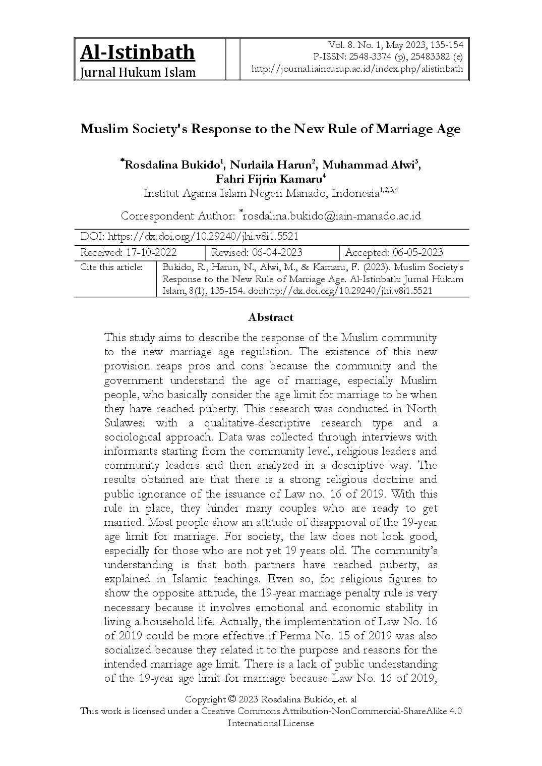 juris Muslim Society s Response to the New Rule of Marriage Age