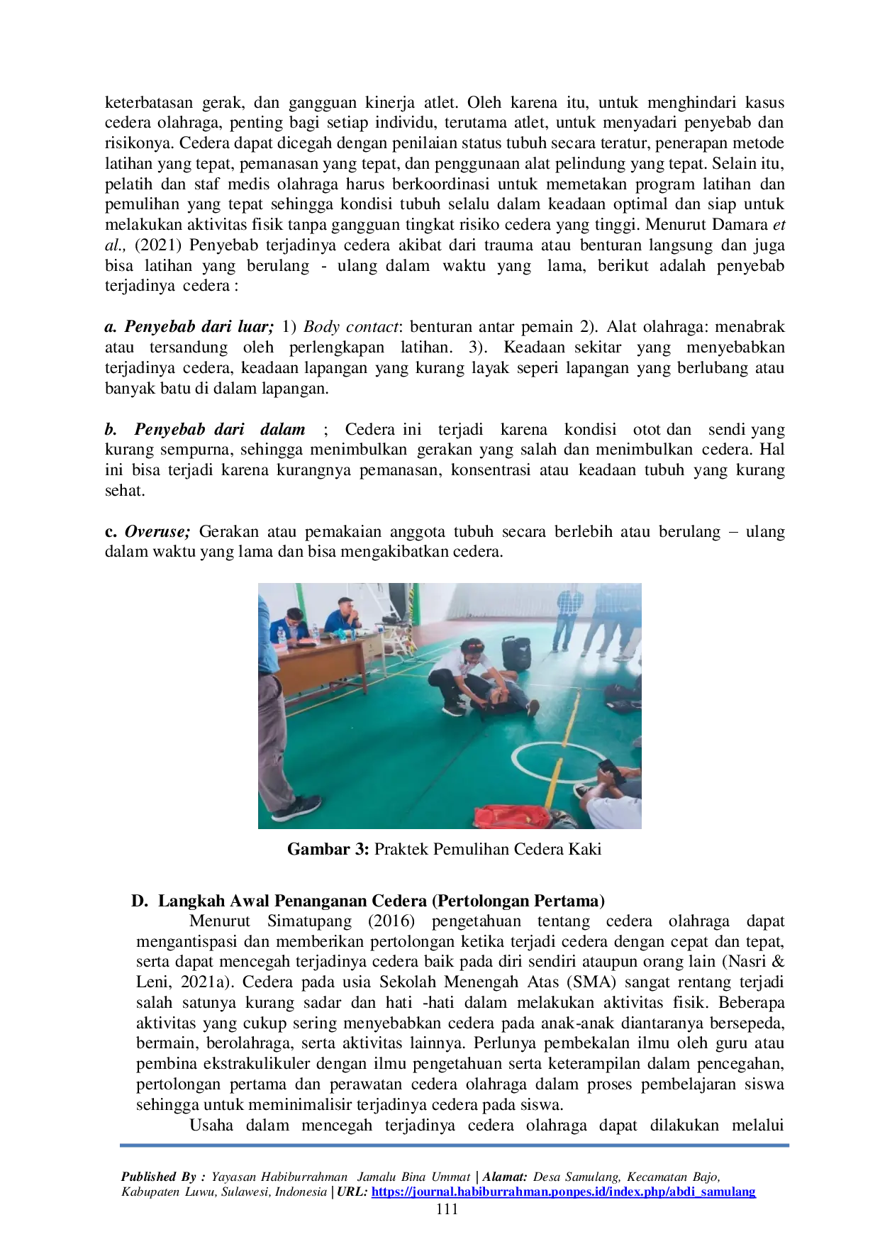 juris Socialization of Injury Prevention and Treatment at SMANKO South Sulawesi