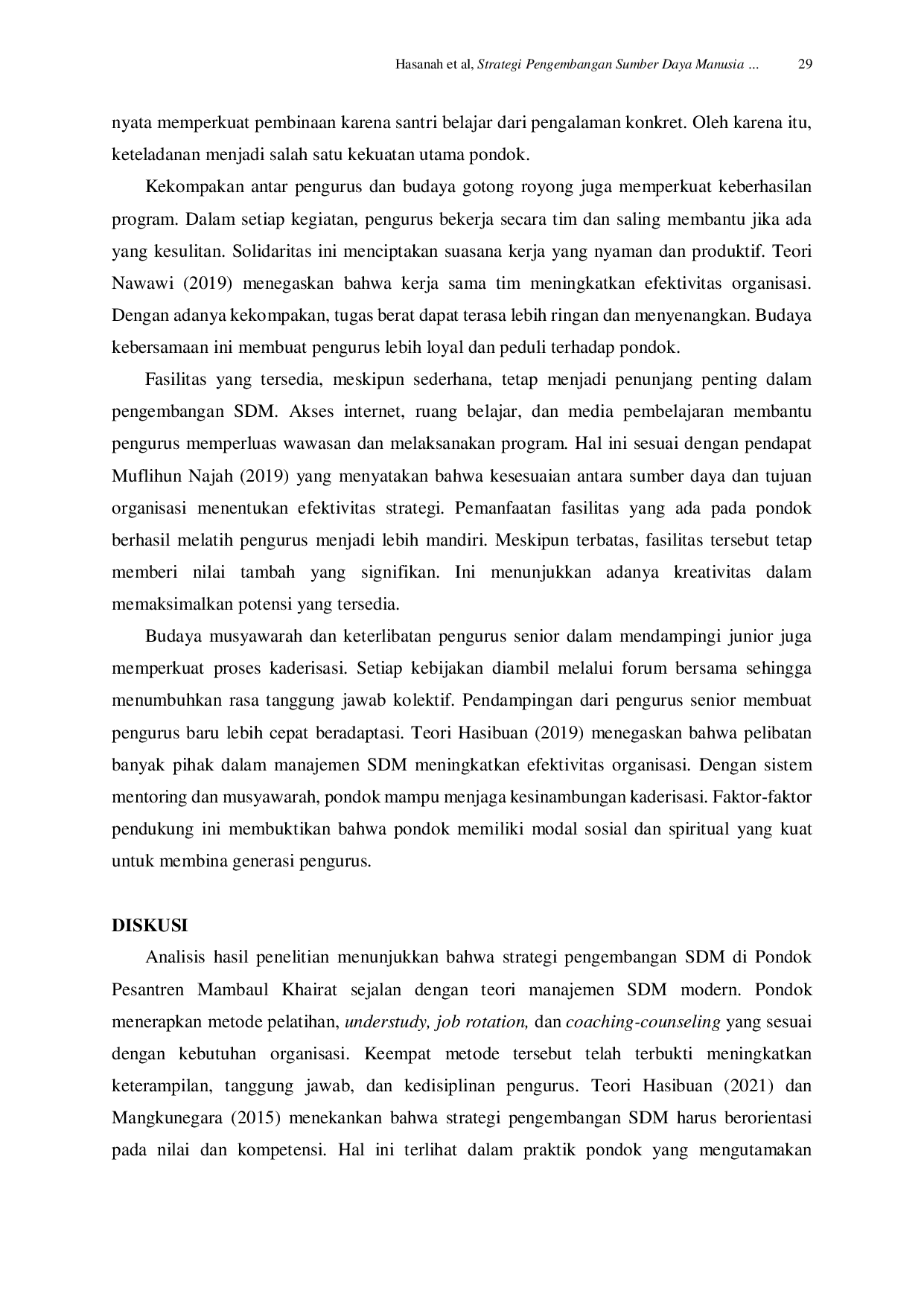 JURIS Strategi Pengembangan Sumber Daya Manusia Pengurus Pondok Pesantren Mambaul Khairat Kabupaten Ketapang