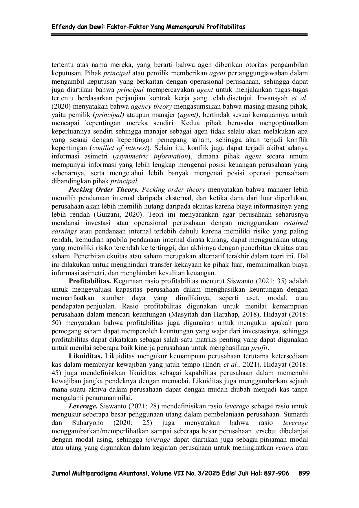 JURIS Faktor Faktor Yang Memengaruhi Profitabilitas