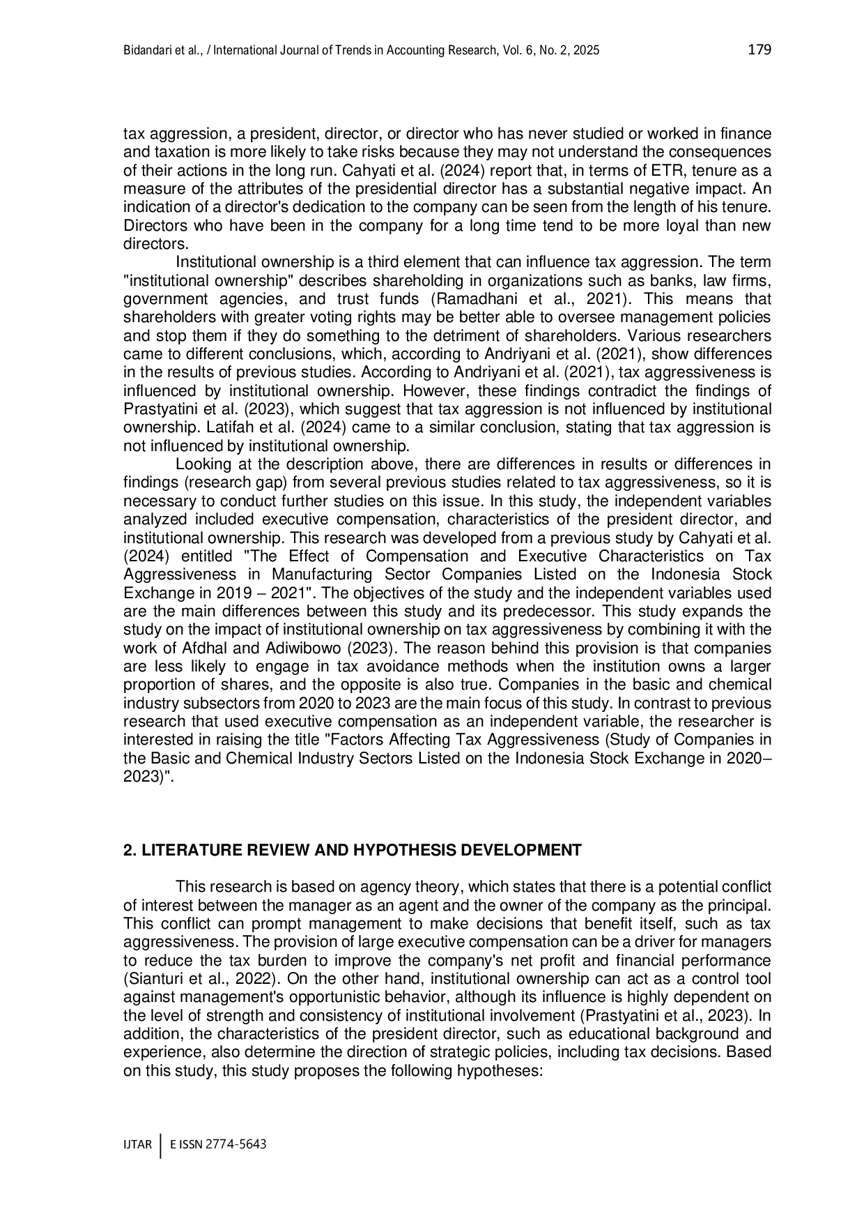 JURIS Factors That Affect The Aggressiveness of Taxes on Companies in The Basic And Chemical Industrial Sectors