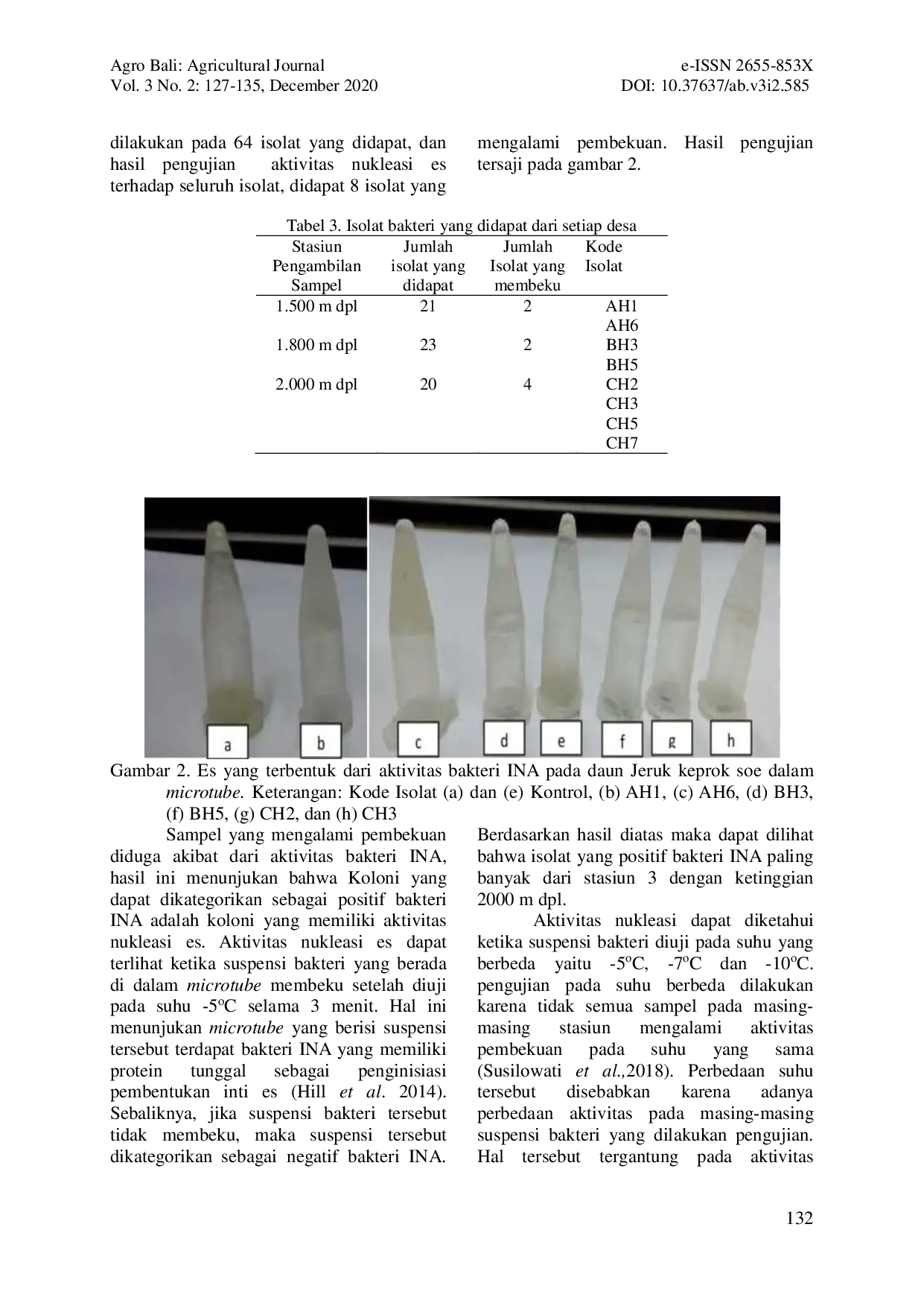 JURIS Kelas dan Populasi Bakteri Ice Nucleation Active Penyebab Luka Beku pada Daun Jeruk Keprok Soe di Dataran Tinggi Mutis