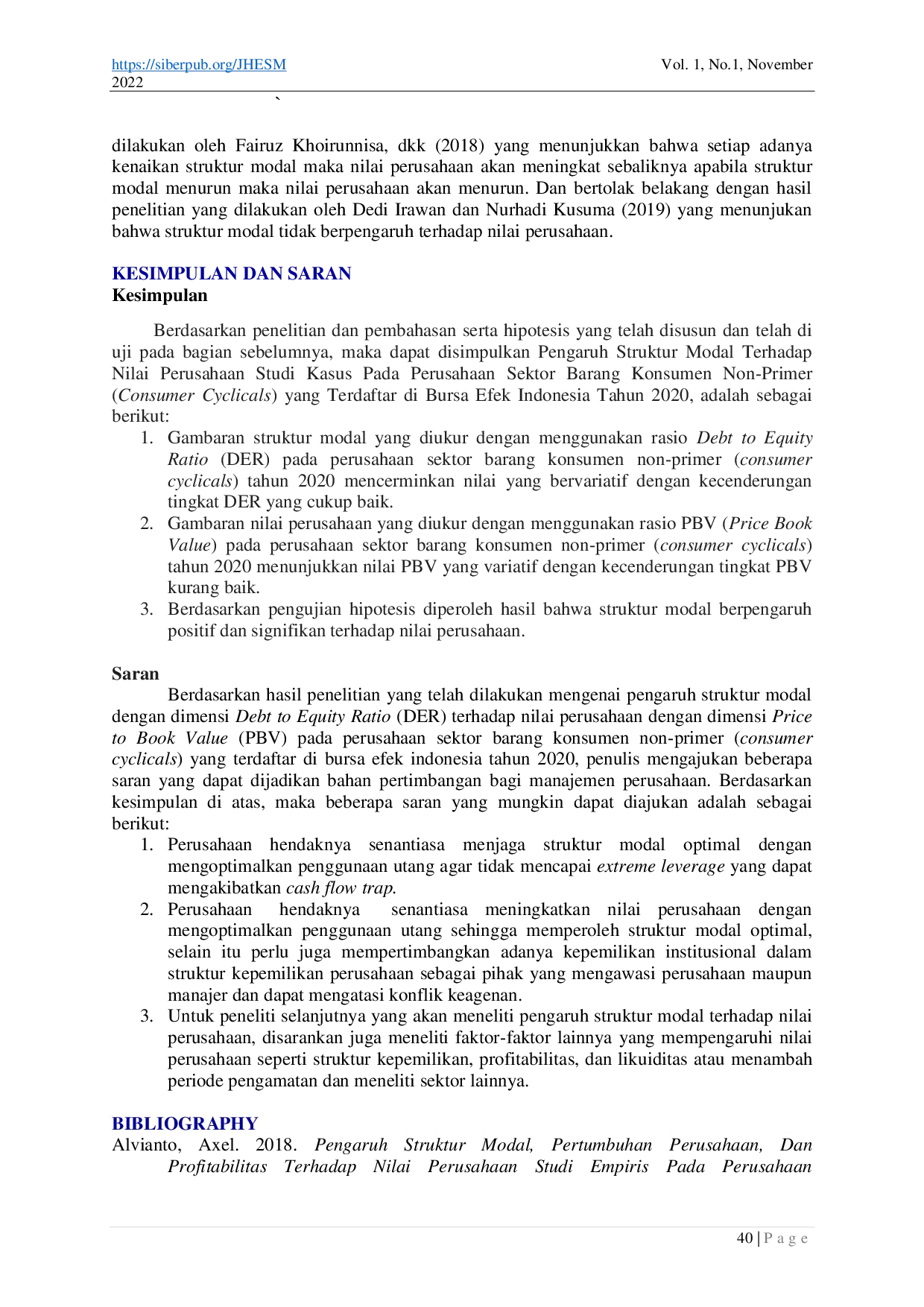 JURIS Pengaruh Struktur Modal Terhadap Nilai Perusahaan Studi Kasus Pada Perusahaan Sub Sektor Barang Konsumen Non Primer Consumer Cyclicals Yang Terdaftar Di Bursa Efek Indonesia Tahun 2020