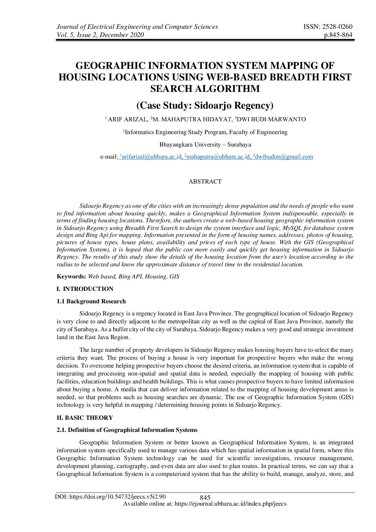 JURIS Geographic Information System Mapping of Housing Locations Using Web Based Breadth First Search Algorithm