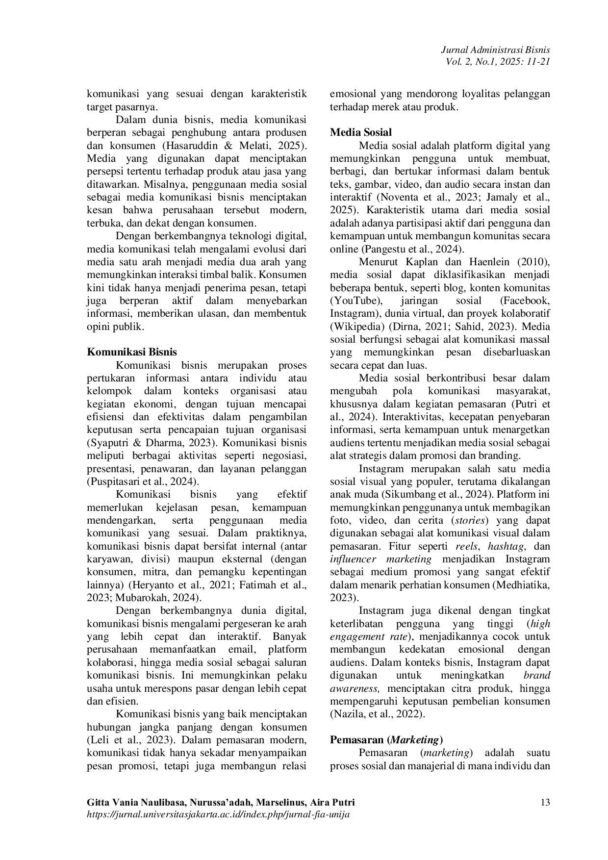 JURIS Pemanfaatan Media Sosial sebagai Sarana Pemasaran dalam Mendorong Penjualan pada Warung Sate Official di Jakarta