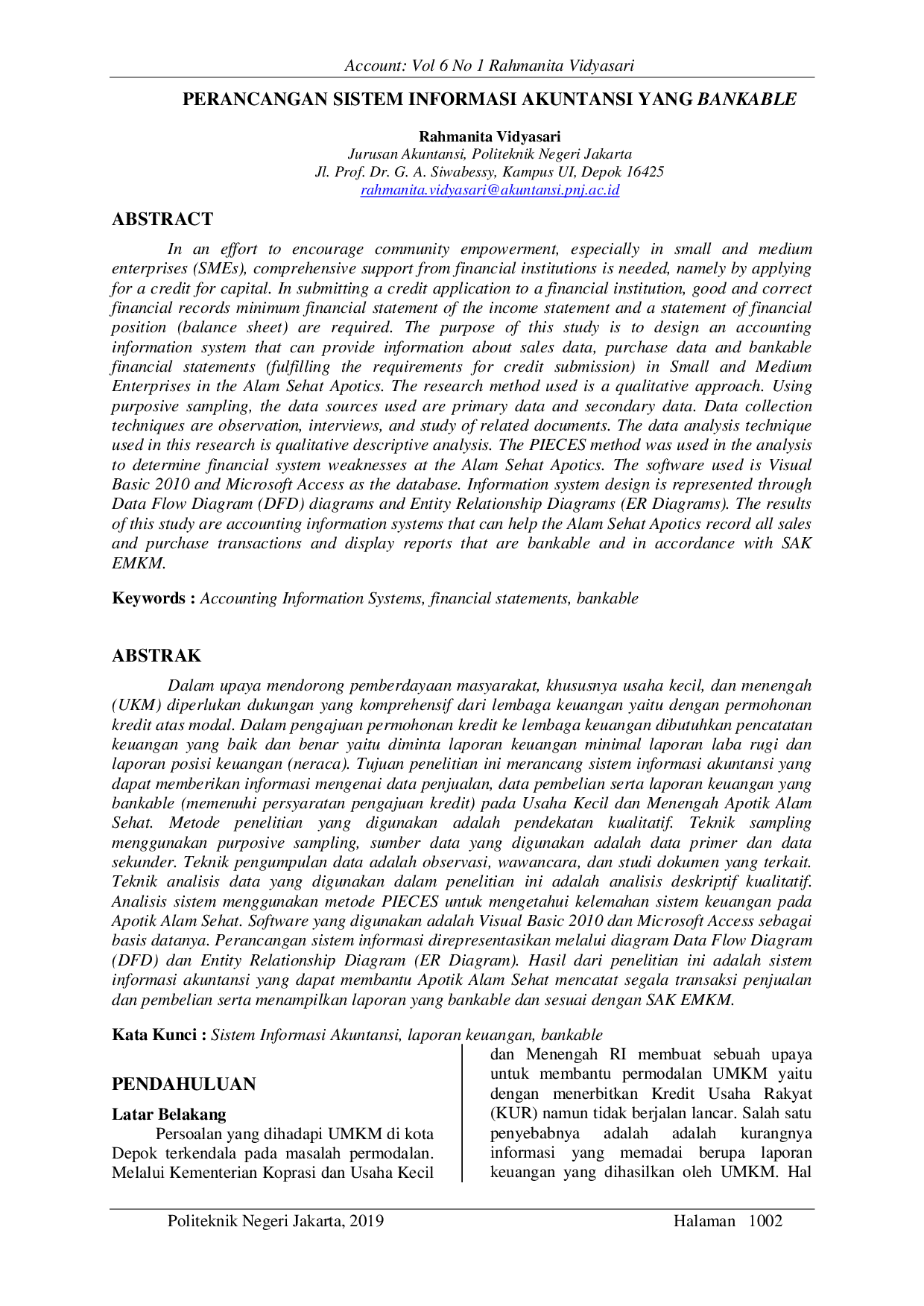 JURIS Perancangan Sistem Informasi Akuntansi Yang Bankable