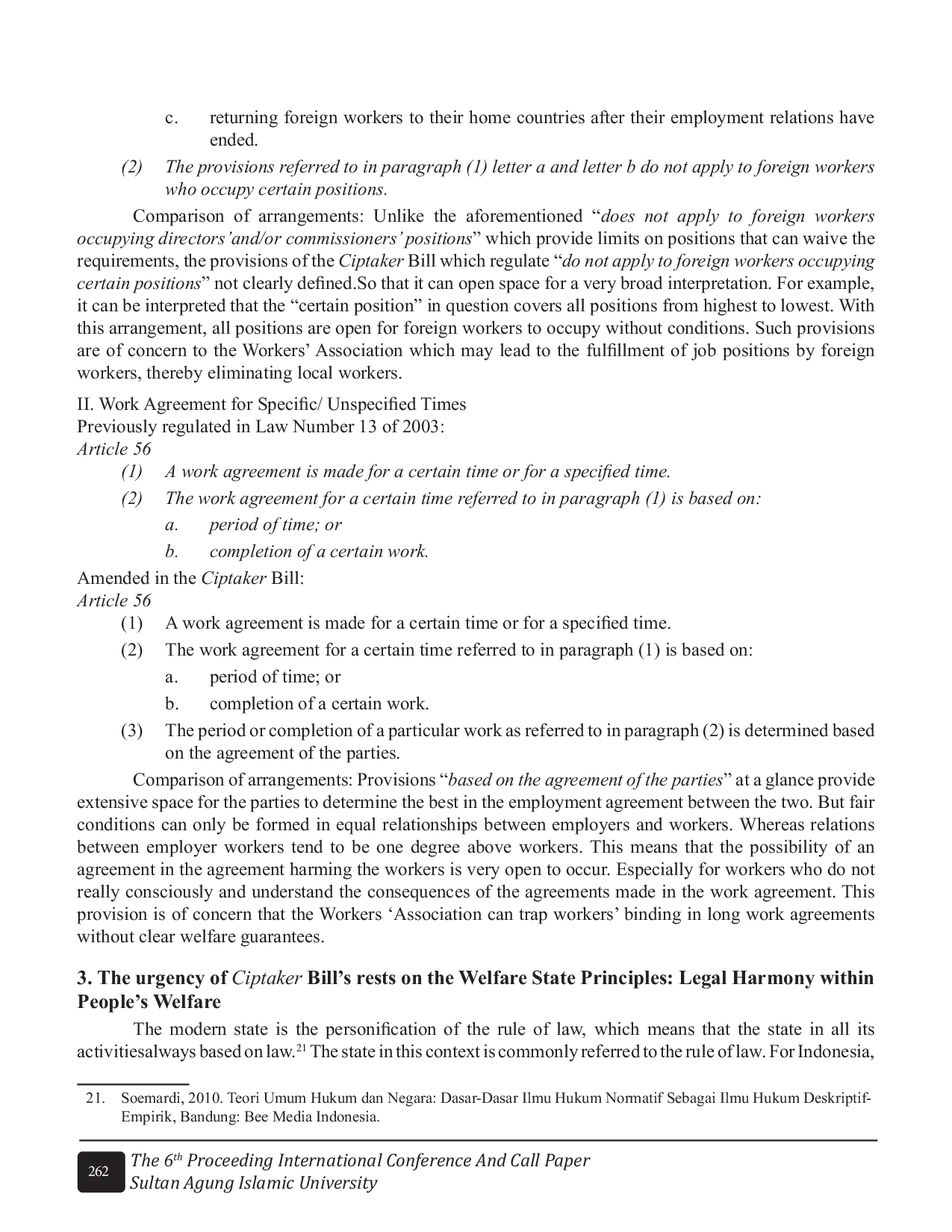 JURIS Re Conceptualizing Workers Constitutional Rights in the Cipta Kerja Bill based on the Indonesian Welfare State Principles